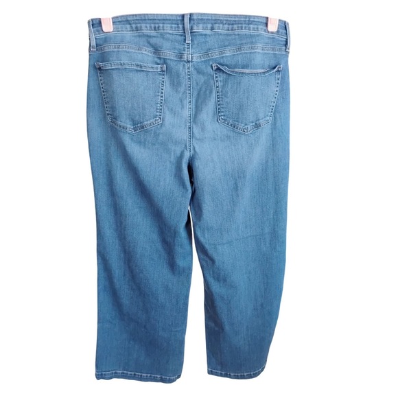 NYDJ Wide Leg Jeans Size 14‎ Blue Wash Lift Tuck Technology High Rise - Picture 3 of 9